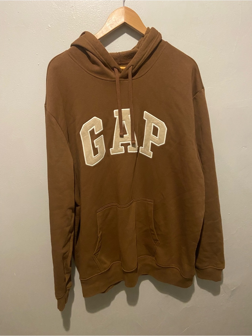 GAP Brown Hooded Pullover Sweatshirt with White Logo